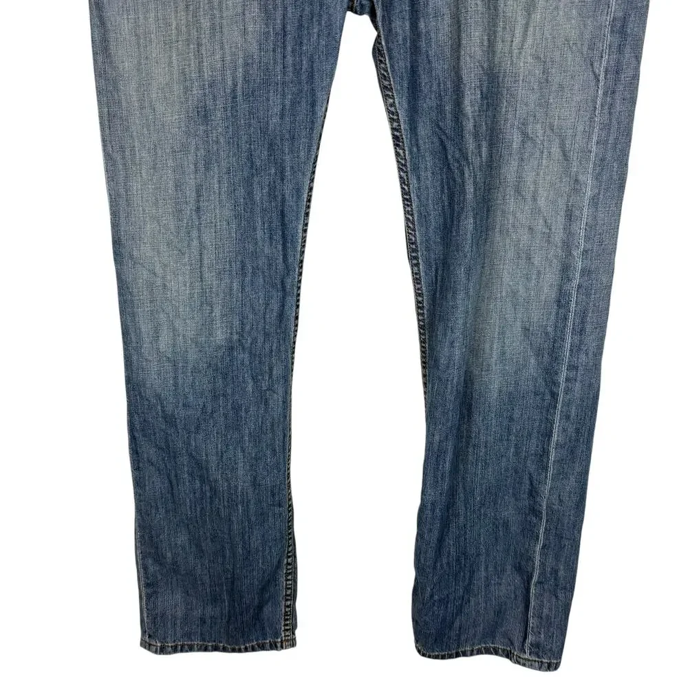 Levi's 505 Jeans Mens 38x32 Blue Denim Cotton Regular Fit Straight Leg Zip‎ Fly